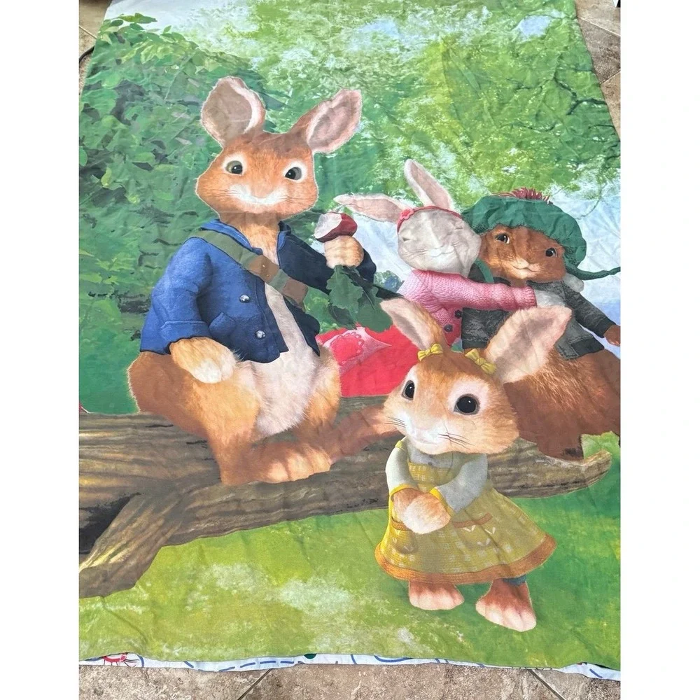 Vintage Peter Rabbit Duvet Cover Pillowcase Set Beatrix Potter Bunny 50x79